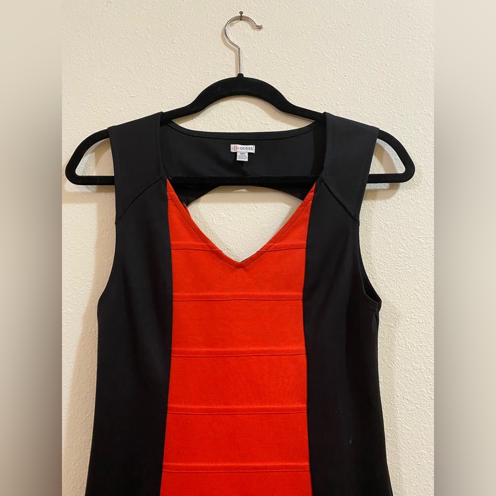 Guess. Black And Red Color Block Bodycon Dress. S… - image 2